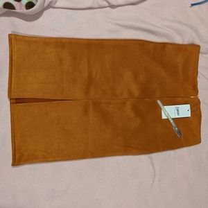 Choies Bodycon Orange Velvet Skirt